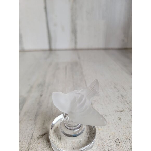 Lalique Crystal frosted bird night Gale Sparrow vintage home decor figure - Picture 4 of 7